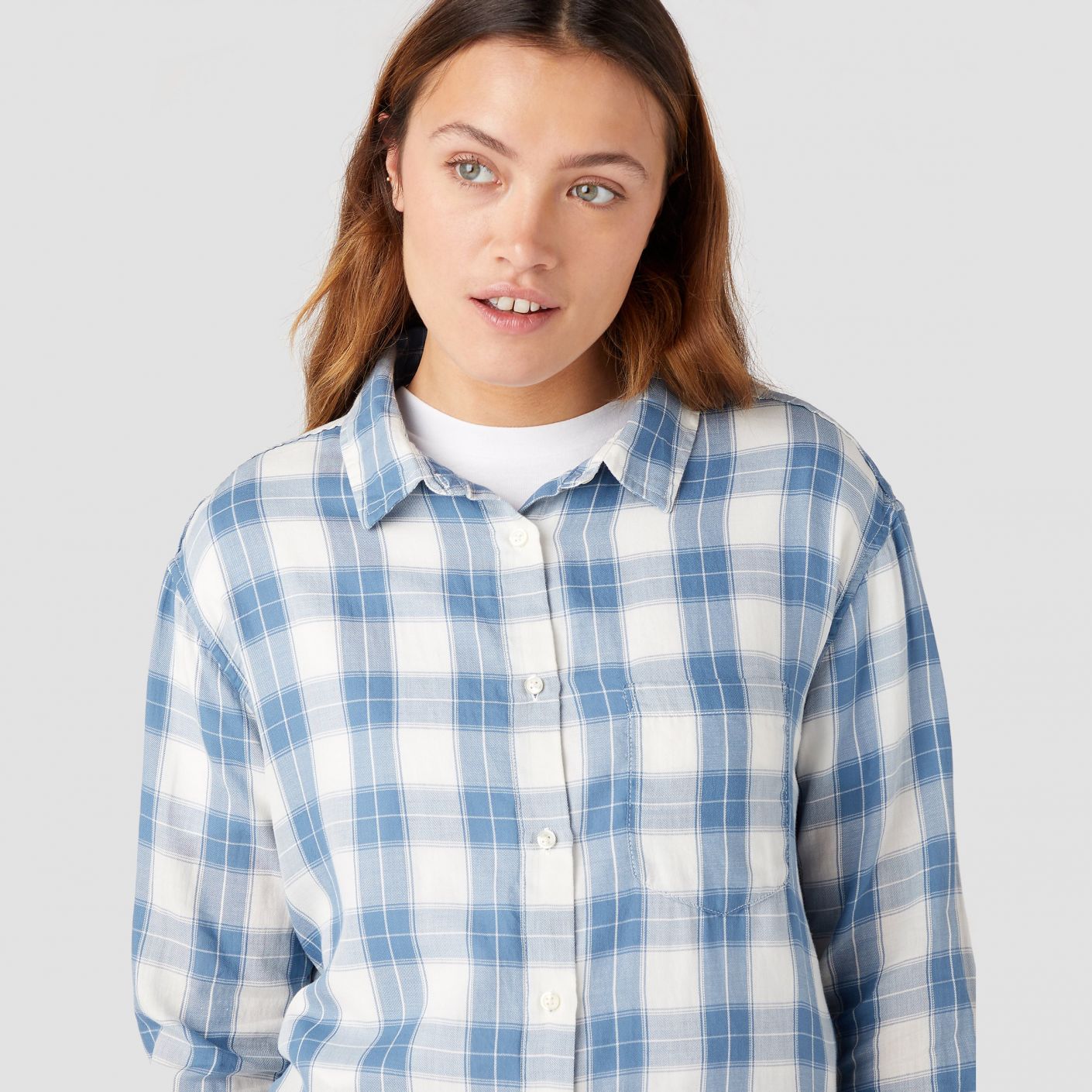 Wrangler Women's Captains Blue 1 Pocket Shirt |Wrangler In Lebanon