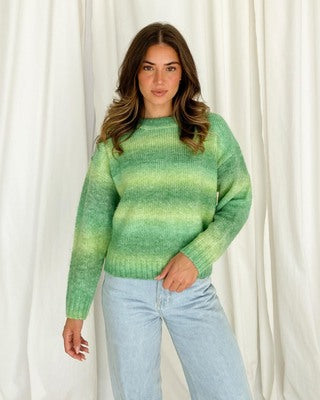 LeGer Women's Green Stripes Knitted Blouse | LeGer in Lebanon