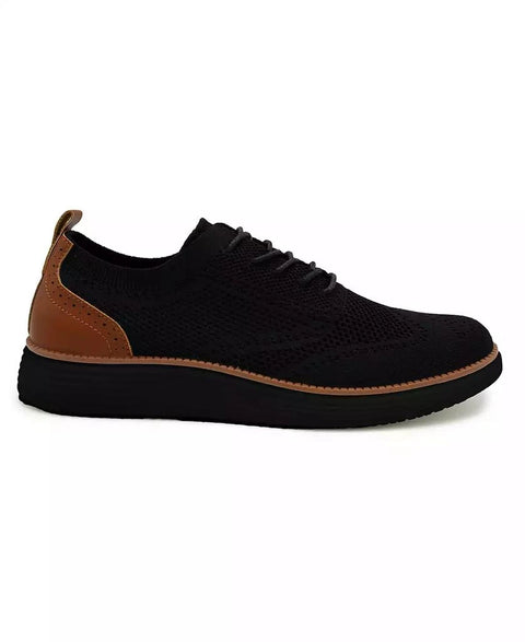 Akademiks Men's Black Olney Wingtip Knit Oxford Sneaker |Akademiks In Lebanon