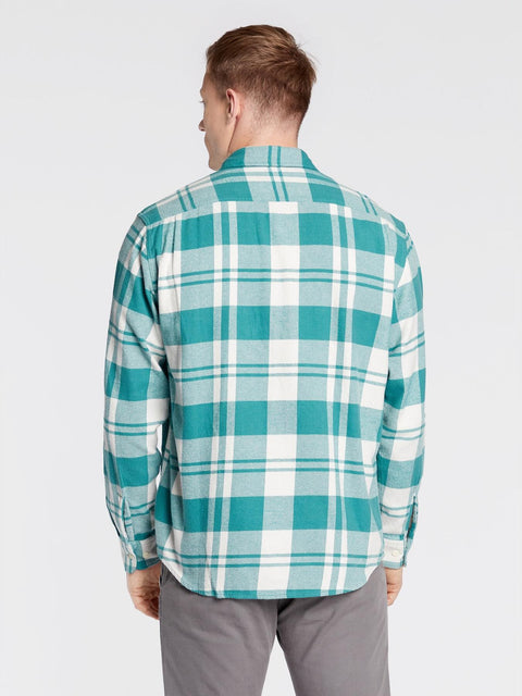 Lee Men's Green & Off White Checkered Relaxed Fit Long Sleeve Worker Shirt | Lee In Lebanon