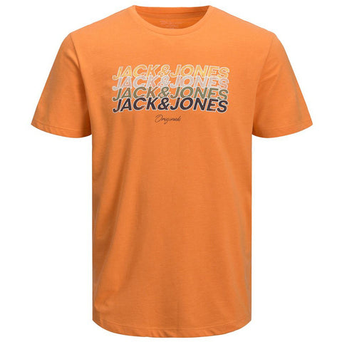 Jack & Jones  Men's Orange Printed Logo T-Shirt | Jack & Jones In Lebanon