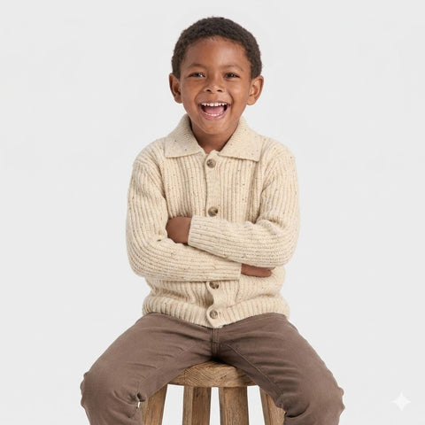 Cat & Jack Boy's Beige Button-Up Cardigan | Cat & Jack In Lebanon
