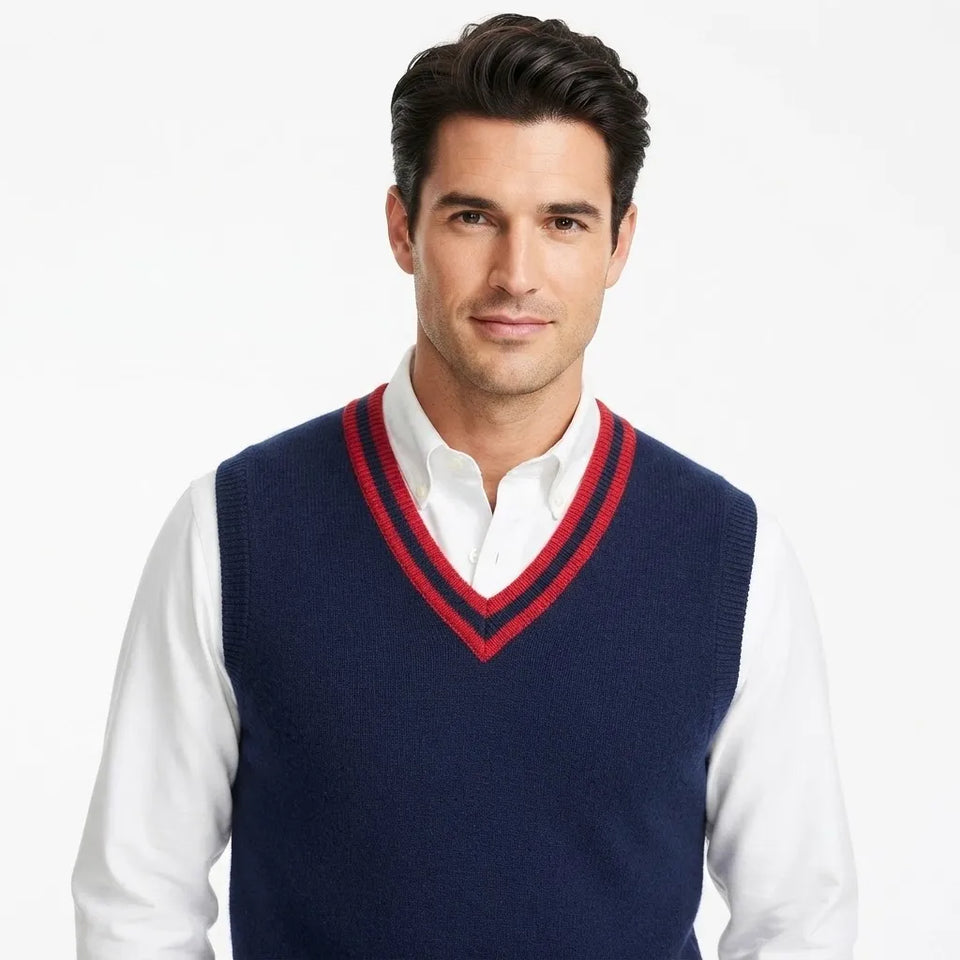 Club Room Men's Navy Blue Sleeveless Vest Sweater
