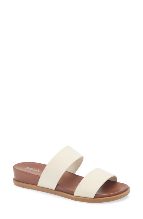 MIA Women's Light Beige Yelena Wedge Slide Sandals | MIA In Lebanon