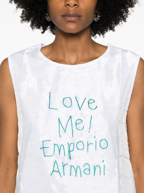 Emporio Armani Women's White Tank Top | Emporio Armani In Lebanon