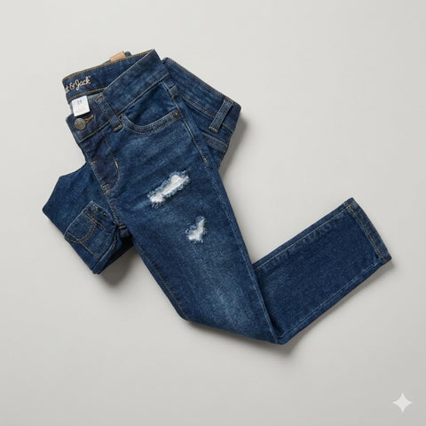 Cat & Jack Girl's Blue Skinny Dark Rip Repair Jeggings Jeans | Cat & Jack In Lebanon