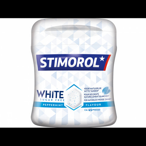 Stimorol Dental White Peppermint Chewing Gum Sugar Free Jar 76,5g