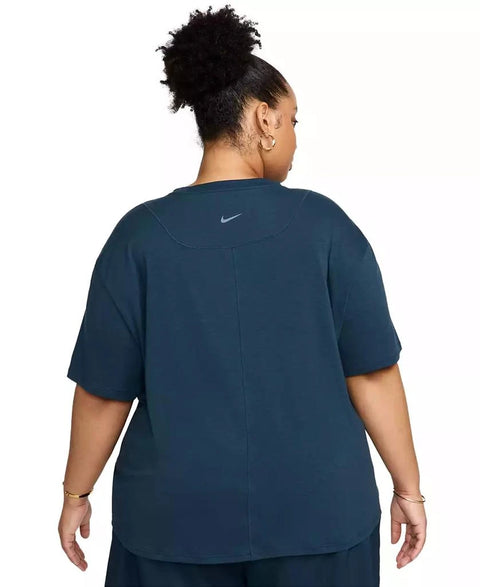 Nike Women's Navy Plus Size One Relaxed Dri-Fit Shorts-Sleeve T-Shirt | Nike In Lebanon