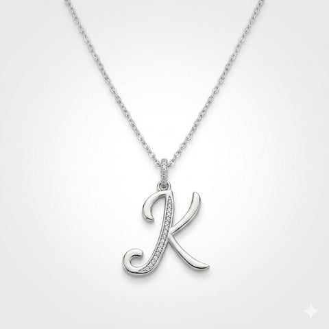 Holiday Lane Women's Silver Cubic Zirconia Initial Pendant Necklace in 18k | Holiday Lane In Lebanon
