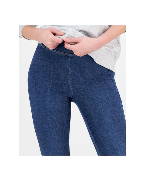 DKNY Jeans Women's Dark Blue Petite High-Rise Pull-On Flare Jeans | DKNY In Lebanon