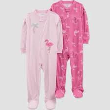 Carter's Just One You Baby Girl's Multicolor Long Sleeve 2pk Flamingoes Footed Overall | Carter's Just One You In Lebanon