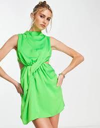Asos Design Women's Lime Green Dress ANF775