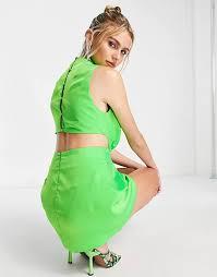 Asos Design Women's Lime Green Dress ANF775