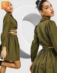 Asos Design Women's Khaki Dress ANF825