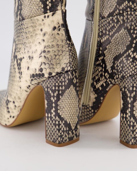 Betsey Johnson Women's Lt Beige Snake Ally Boots | Betsey Johnson In Lebanon