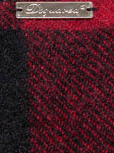 Dsquared2 Women's Red & Black Tartan Wool & Leather Gloves | Dsquared2 In Lebanon