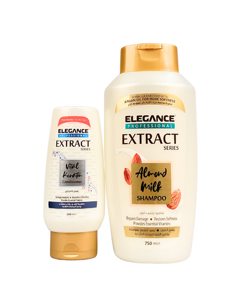 Elegance Almond Milk Shampoo 750ml + Elegance Vital Keratin Conditioner 250ml