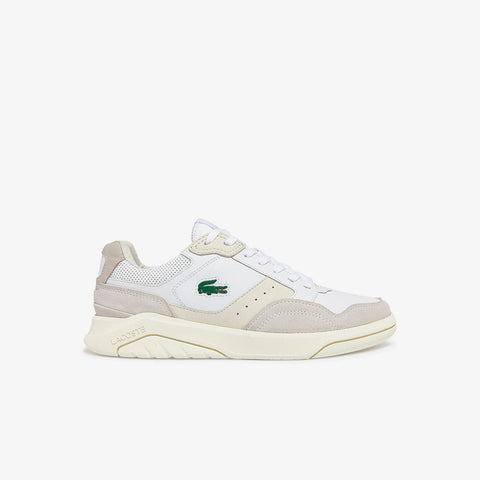 Lacoste Men's White & Beige Game Advance Luxe Leather Sneakers | Lacoste In Lebanon