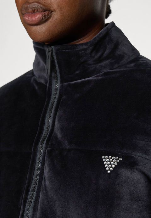 Guess Women's Black Couture Zip-Front Puffer Jacket | Guess In Lebanon