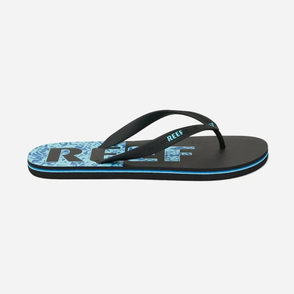 Reef Men's Black & Blue Seaside Printed Slippers
