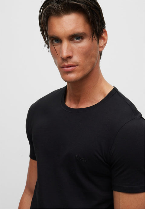 BOSS by Hugo Boss Men's Black 3-Pack Classic Solid Color Crewneck T-Shirts | BOSS In Lebanon