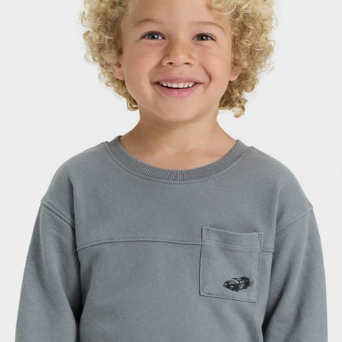 Cat & Jack Boy's Grey Washed French Terry Sweatshirt | Cat & Jack In Lebanon