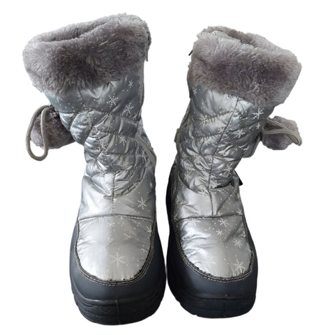 Snow Field Girl's Silver With Pompoms & Stars Ski Boots|Snow Field in Lebanon