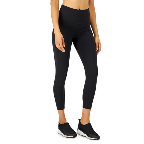 Id Ideology Women's Black Compression High-Rise Side-Pocket Cropped Leggings | Id Ideology  in Lebanon