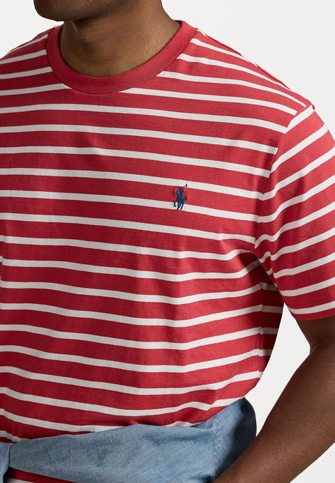 Polo Ralph Lauren Men's Red & White Striped Jersey Crew Neck T-shirt | Polo Ralph Lauren In Lebanon