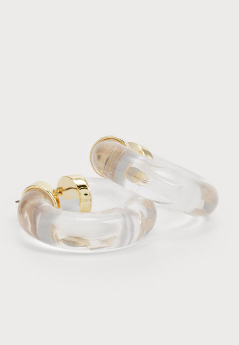 DKNY Women's Gold Gold With Clear Hoop Sally Earrings | DKNY In Lebanon