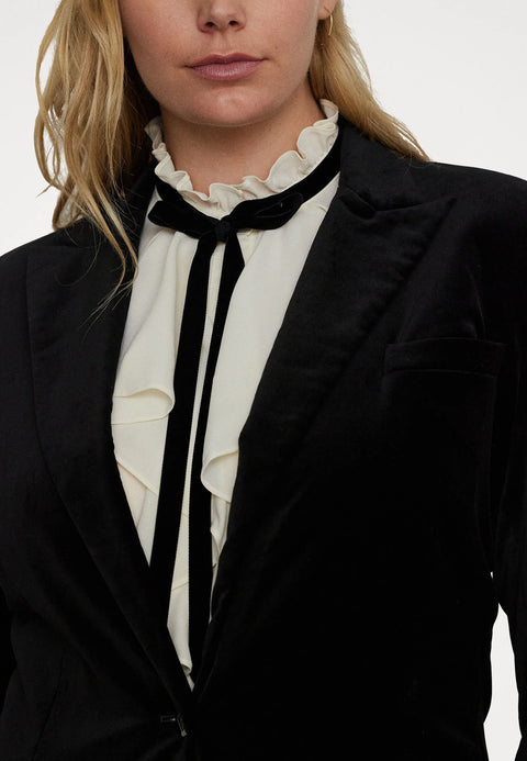 Lauren Ralph Lauren Women's Black Stretch Velvet Blazer | Lauren Ralph Lauren In Lebanon