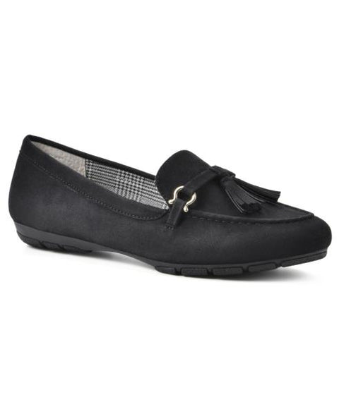 Cliffs by White Mountain Women's Gush Moc Toe Loafers (Black Fabric) - Size 8.0 M
