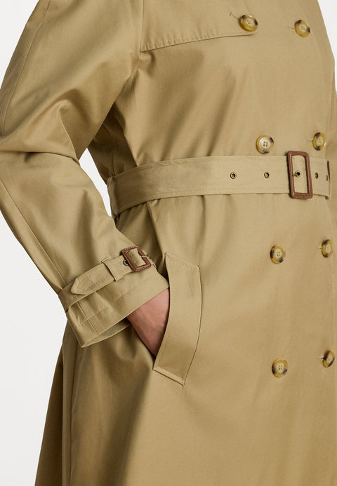 Lauren Ralph Lauren Women's Tan Double Breasted Belted Trench Coat |Lauren Ralph Lauren In Lebanon