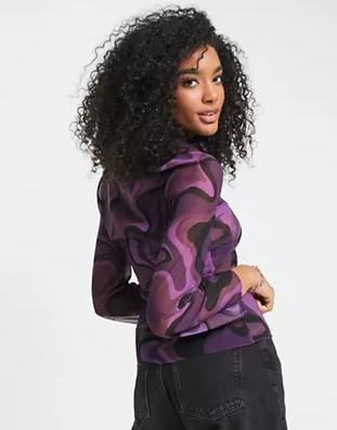 ASOS DESIGN Women's Purple Shirt ANF1367