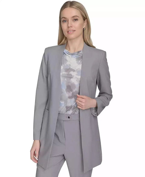 Calvin Klein Women's Gray Open Front Topper Jacket With Tapered Leg Pant Set|Calvin Klein In Lebanon