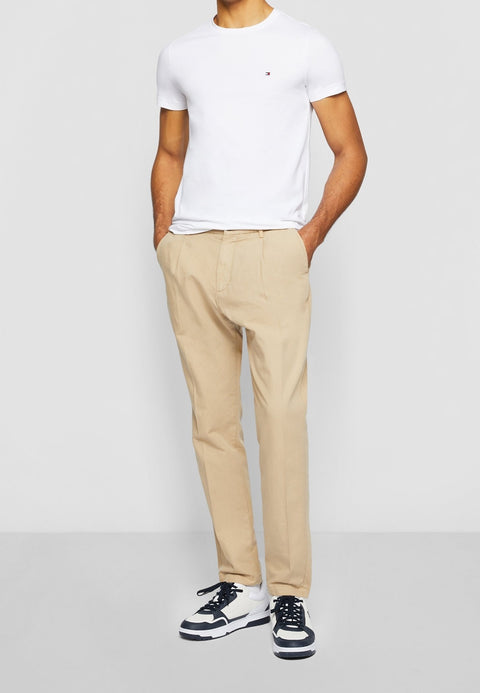Tommy Hilfiger Men's White Logo Embroidery Classic T-Shirt | Tommy Hilfiger In Lebanon