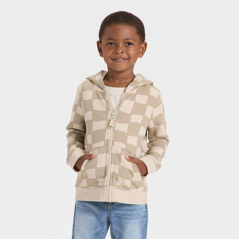 Cat & Jack Boy's Khaki Fleece Zip-Up Hooded Jacket | Cat & Jack In Lebanon