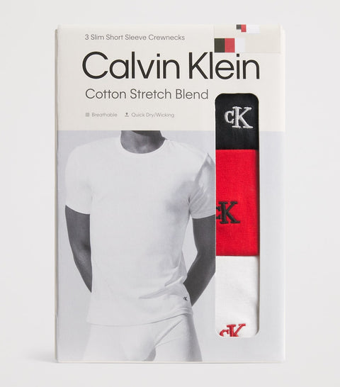Calvin Klein Men's Multicolored Stretch-Cotton Slim T-Shirt Pack of 3  | Calvin Klein In Lebanon
