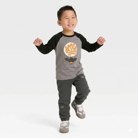 Cat & Jack Boy's Black & Grey Halloween French Terry Pajama Set 2 Pieces | Cat & Jack In Lebanon