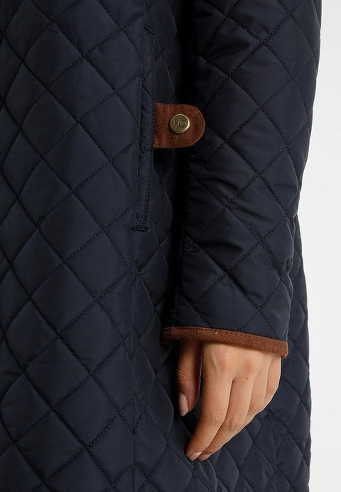 Lauren Ralph Lauren Women's Navy Quilted Hooded Jacket | Lauren Ralph Lauren In Lebanon