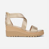 Soul Naturalizer Women's Gold Faux Leather Goodtimes Ankle Strap Wedge Sandals | Soul Naturalizer In Lebanon