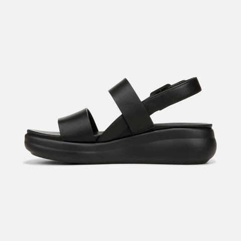 Naturalizer Women's Black Faux Leather Coast Wedge Sandals | Naturalizer In Lebanon