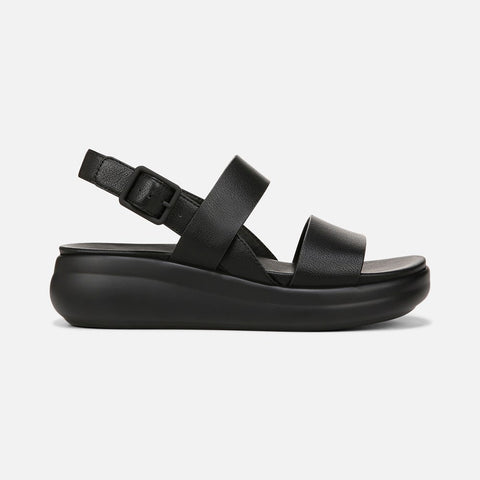 Naturalizer Women's Black Faux Leather Coast Wedge Sandals | Naturalizer In Lebanon