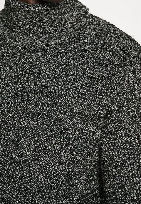 Redefined Rebel Men's Black Heather Knit Turtle Neck Sweater | Redefined Rebel In Lebanon