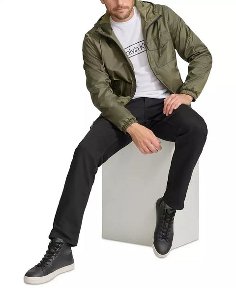 Calvin Klein Men's Olive Green Polar Fleece Lined Windbreaker Jacket | Calvin Klein In Lebanon