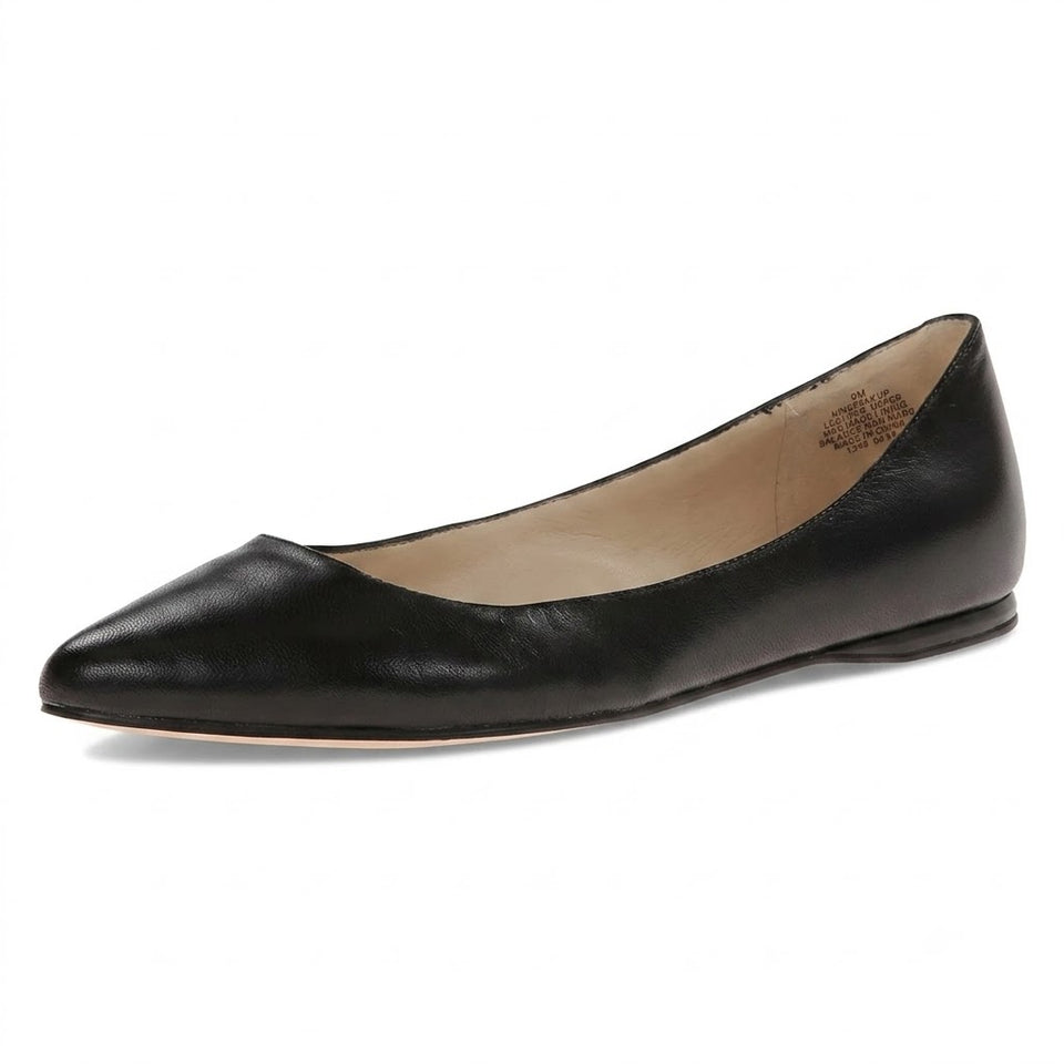 Nine West Women's Black Nwspeakup Leather Ballet Flats