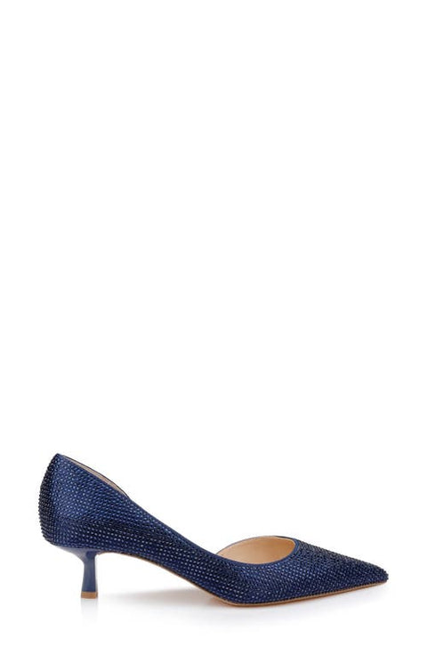 Jewel Badgley Mischka Women's Navy Teegan Pointed Toe Kitten Heel Pumps |Jewel Badgley Mischka In Lebanon