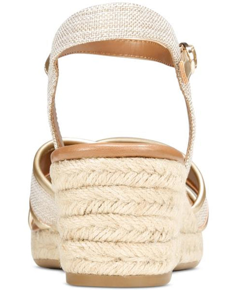 Leahh Womens Canvas Metallic Espadrilles