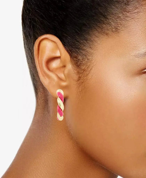 On 34th Women's Pink & Gold-Tone Swirl Medium Hoop Earrings | On 34th In Lebanon