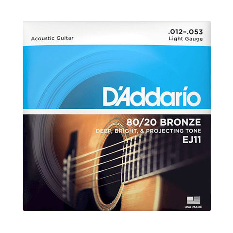 D’Addario EJ11 12-53 Light Acoustic Guitar Strings | D’Addario In Lebanon